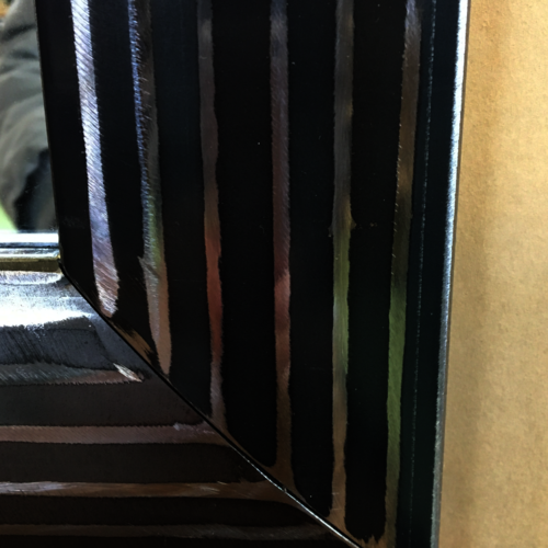 Mild steel "stripy" metal mirror