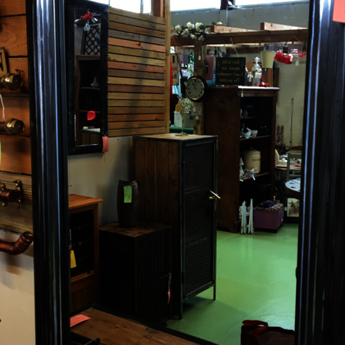 Mild steel "stripy" metal mirror