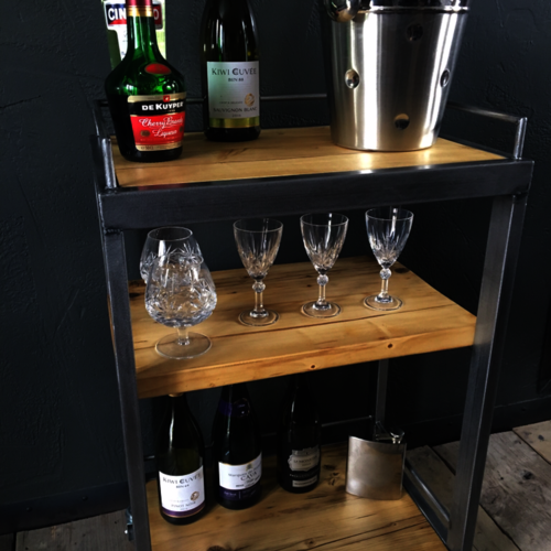 Bespoke drinks trolley on castors
