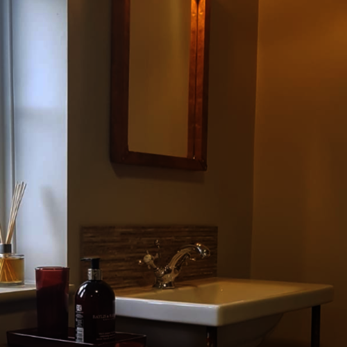 Copper mirror frame with copper nails