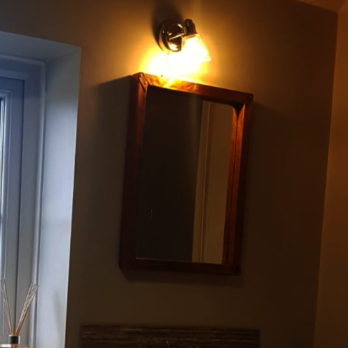 Copper mirror frame with copper nails