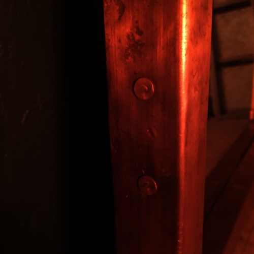 Copper mirror frame with copper nails