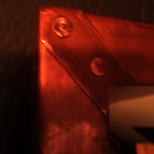 Copper mirror frame with copper nails