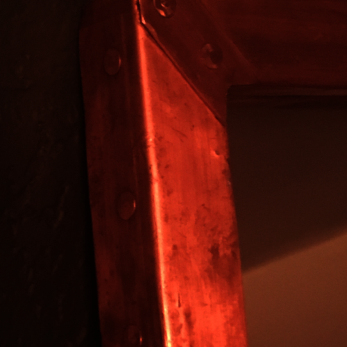 Copper mirror frame with copper nails