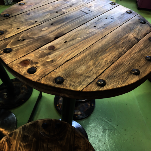 Industrial rustic bar/kitchen table and 2 stools