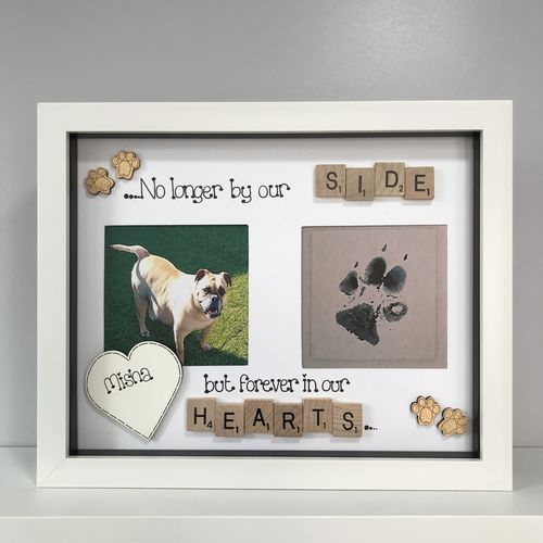 Large “ no longer by our side “ pet memorial frame