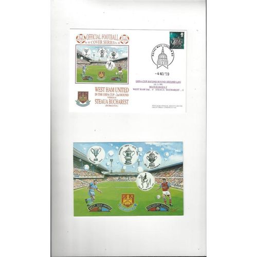 West Ham United v Steaua Bucharest Football First Day Cover + Insert 1999