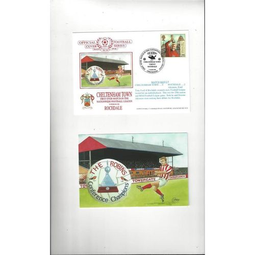 Cheltenham Town v Rochdale Football First Day Cover +Insert 1999
