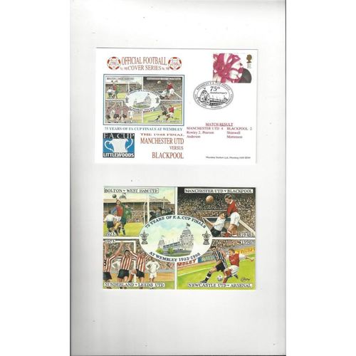 Manchester United v Blackpool FA Cup Football First Day Cover + Insert 1998