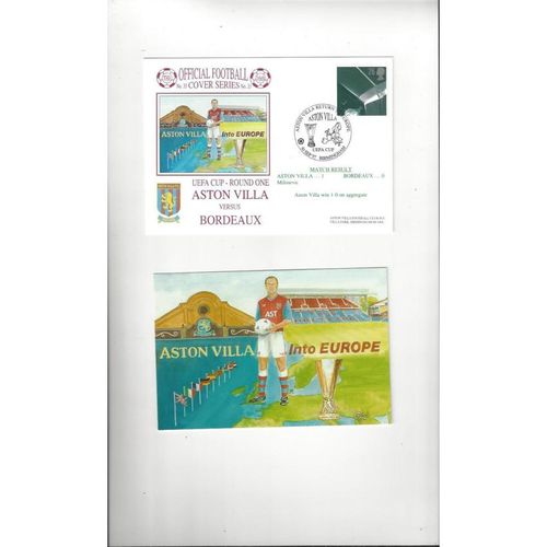 Aston Villa v Bordeaux Football First Day Cover + Insert 1997