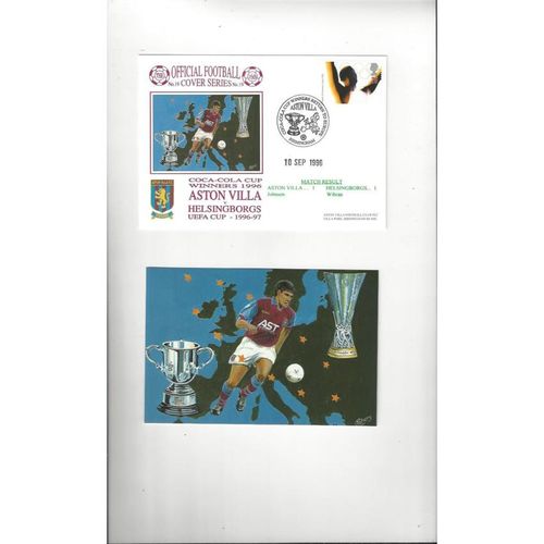 Aston Villa v Helsingborgs Football First Day Cover + Insert 1996