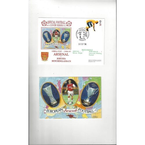 Arsenal v Borussia Monchengladbach Football First Day Cover + Insert 1996