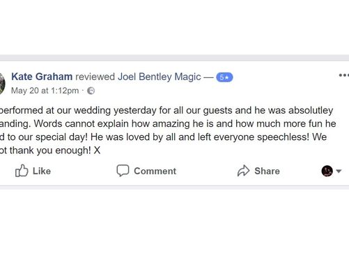 Testimonials | Joel Bentley | Mentalist &amp; Magician