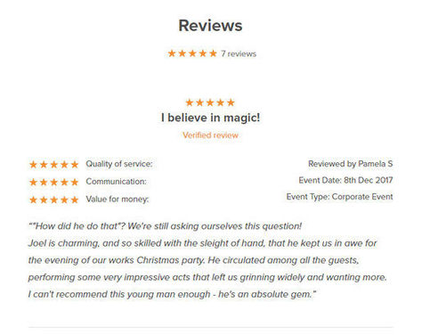 Testimonials | Joel Bentley | Mentalist &amp; Magician