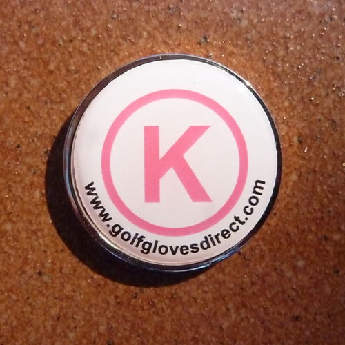 Ladies "INITIAL" 30mm Ball Marker - Nickel + Epoxy Dome