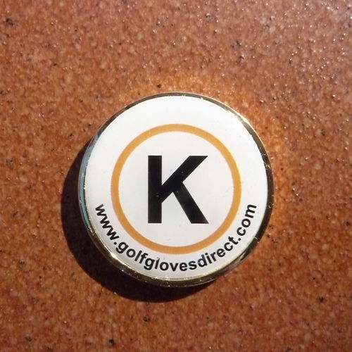 Mens "INITIAL" 30mm Ball Marker - Nickel + Epoxy Dome