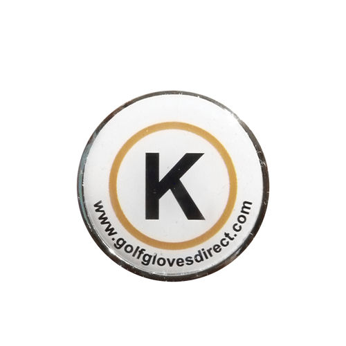 Mens "INITIAL" 30mm Ball Marker - Nickel + Epoxy Dome