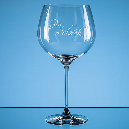 610ml "Gin o'clock" Diamante Gin Glass
