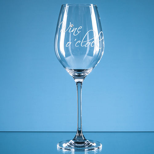 360ml "Wine o'clock" Diamante Wine Glass