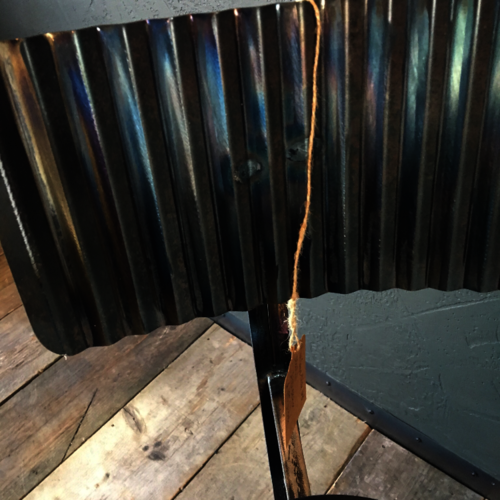 Unique "man cave" colourful metal table and chair