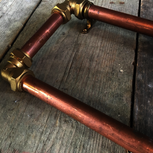 Copper and brass towel rail