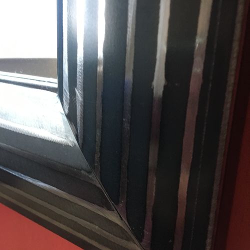 Mild steel "stripy" metal mirror