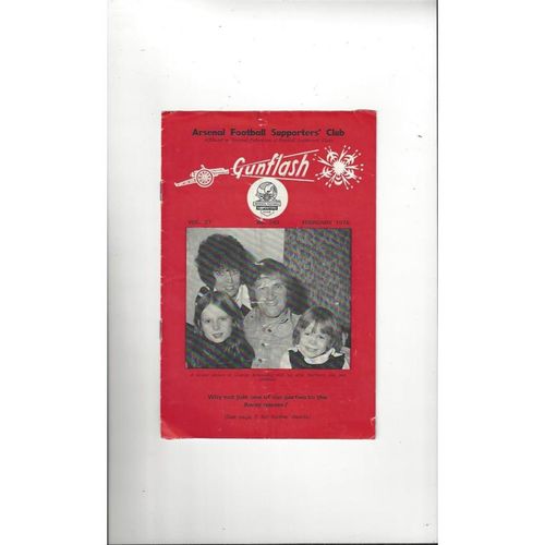 Arsenal Gunflash Magazine Vol 27 No 267 Feb 1976