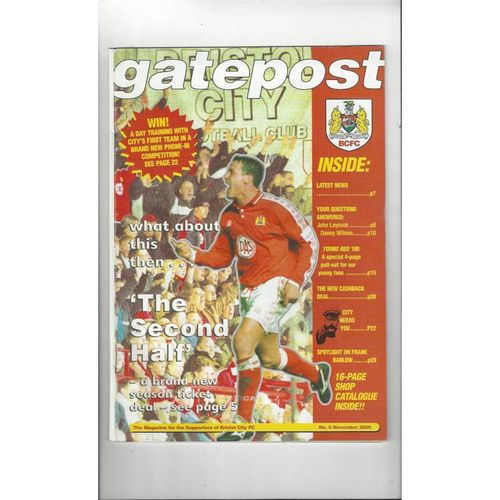 Bristol City Official Football Supporters Magazine No 9 Nov 2000