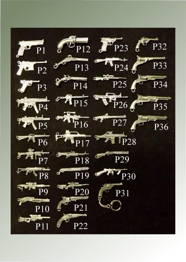 English Pewter Gun key Rings