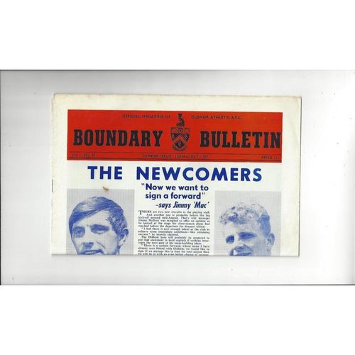 Oldham Athletic Boundary Bulletin Summer Issue Vol 1 No 27 1967