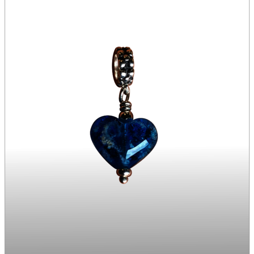 Glass heart charm