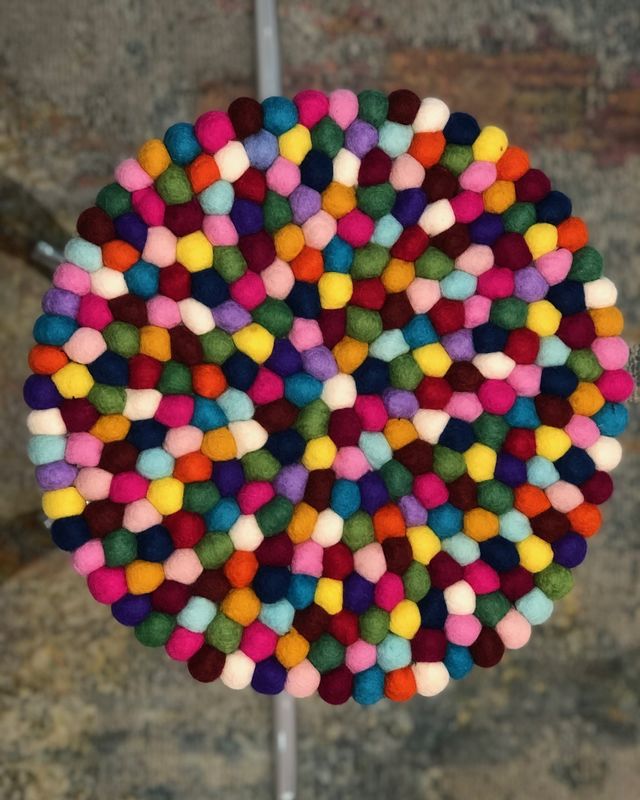 40cm Multicoloured  Round Mat/Rug