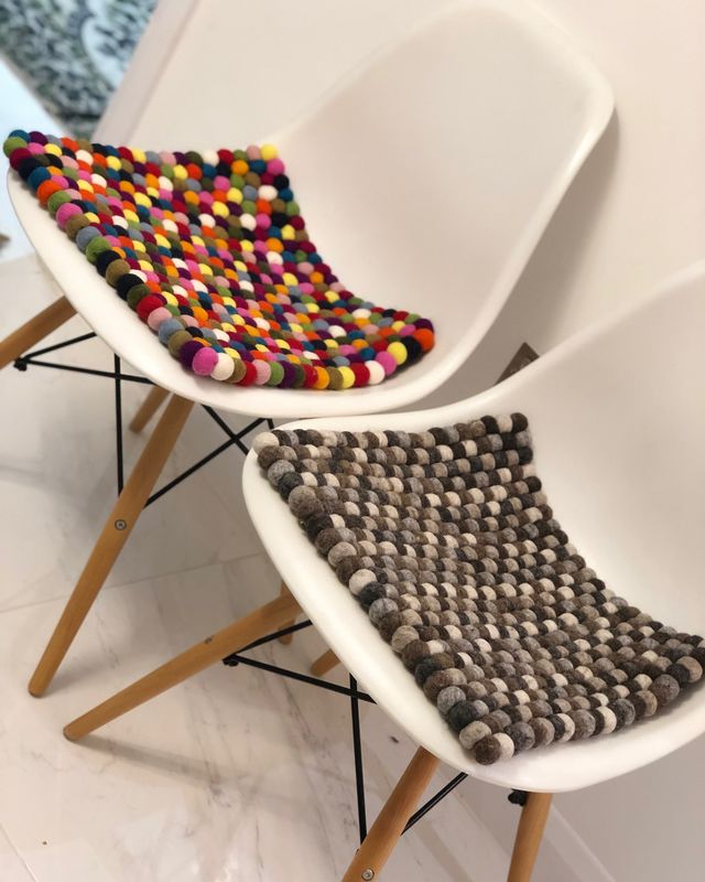 40cm Grey Square Pebble Mat/Rug