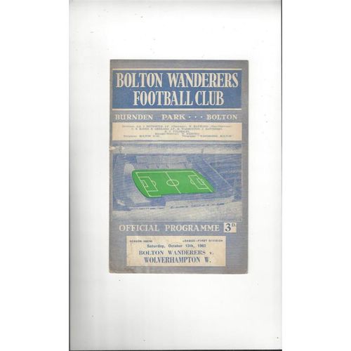 Bolton Wanderers Home Football Programmes
