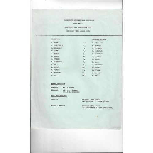 Lancashire Youth Cup Football Programmes All Rounds