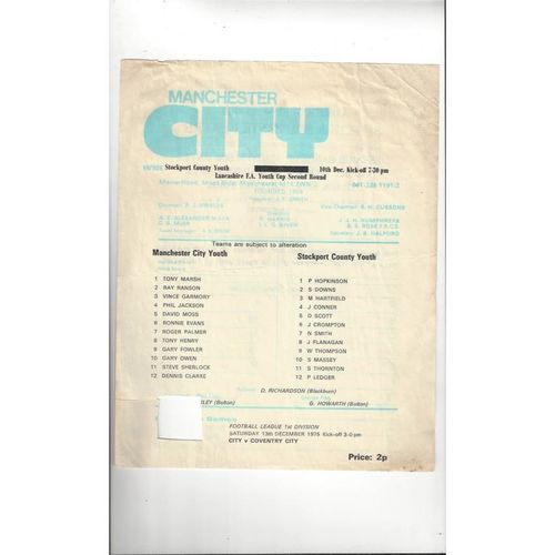 Lancashire Youth Cup Football Programmes All Rounds