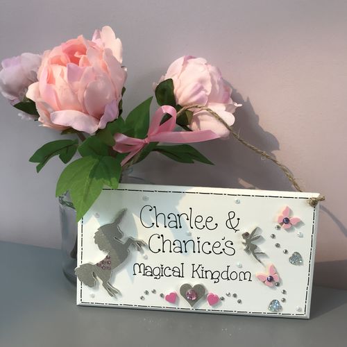 unicorn and fairy plaque