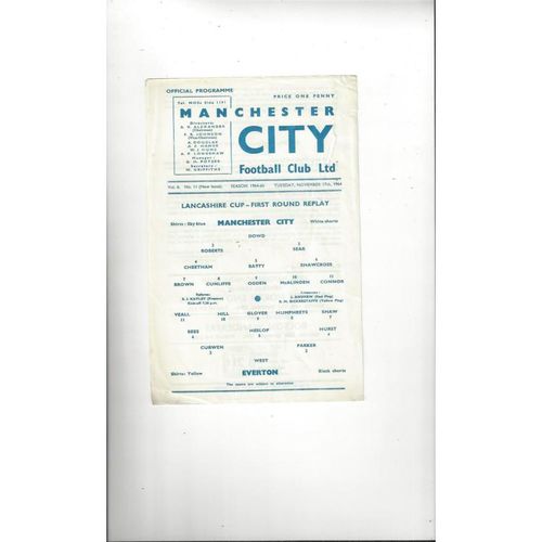 Lancashire Senior Cup Football Programmes All Rounds