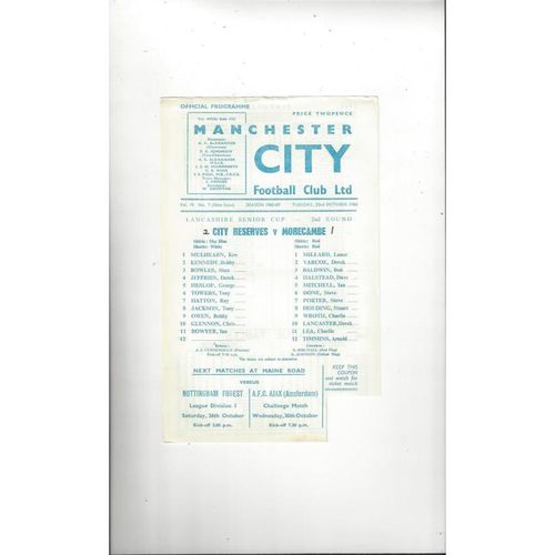 Lancashire Senior Cup Football Programmes All Rounds