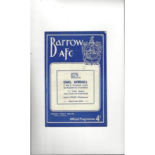 1959/60 Barrow v Southport Football Programme