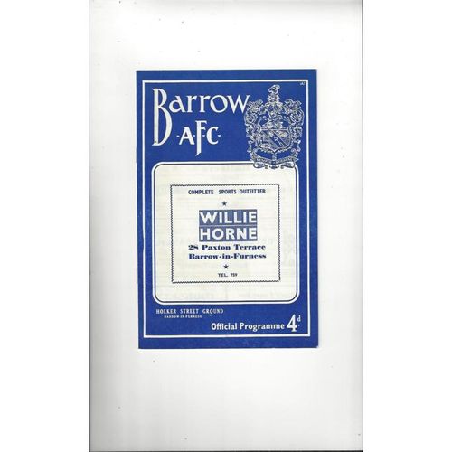 Barrow Home Football Programmes