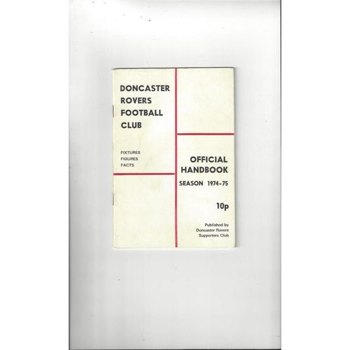 Doncaster Rovers Official Football Handbook 1974/75