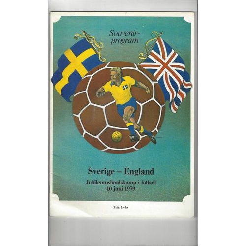 1979 Sweden v England Football Programme