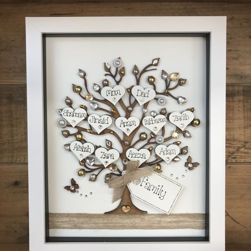 Large “ pretty with pearls “ family tree frame
