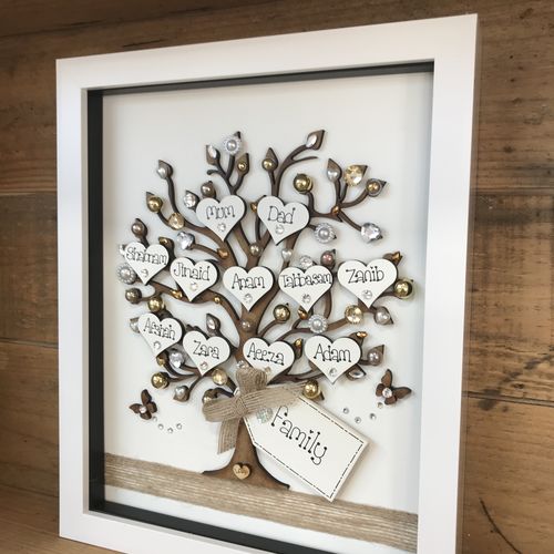 Large “ pretty with pearls “ family tree frame
