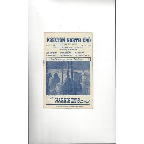 Preston North End Home Football Programmes