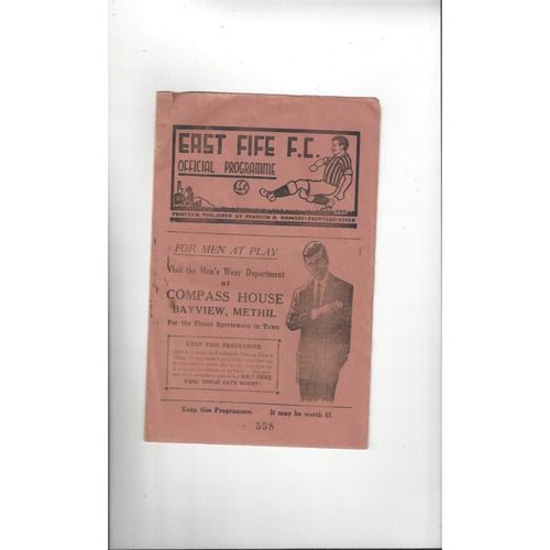 East Fife Football Programmes