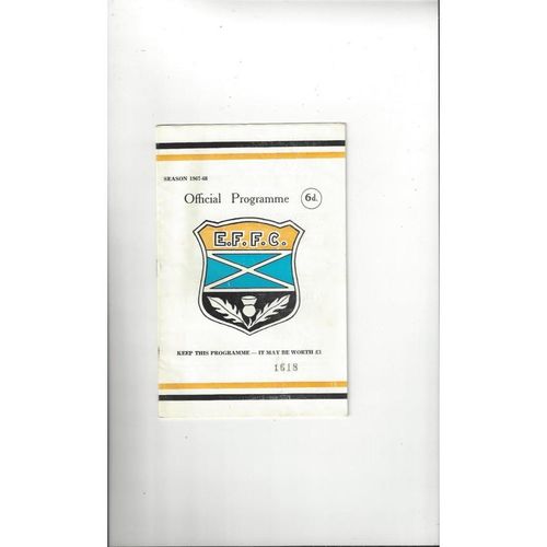 East Fife Football Programmes