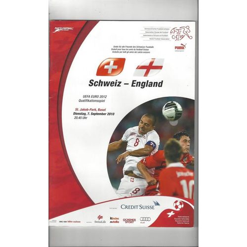 2010 Switzerland v England Football Programme