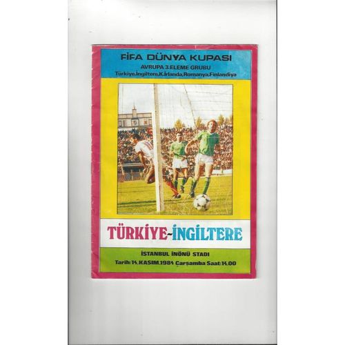 1984 Turkey v England Football Programme